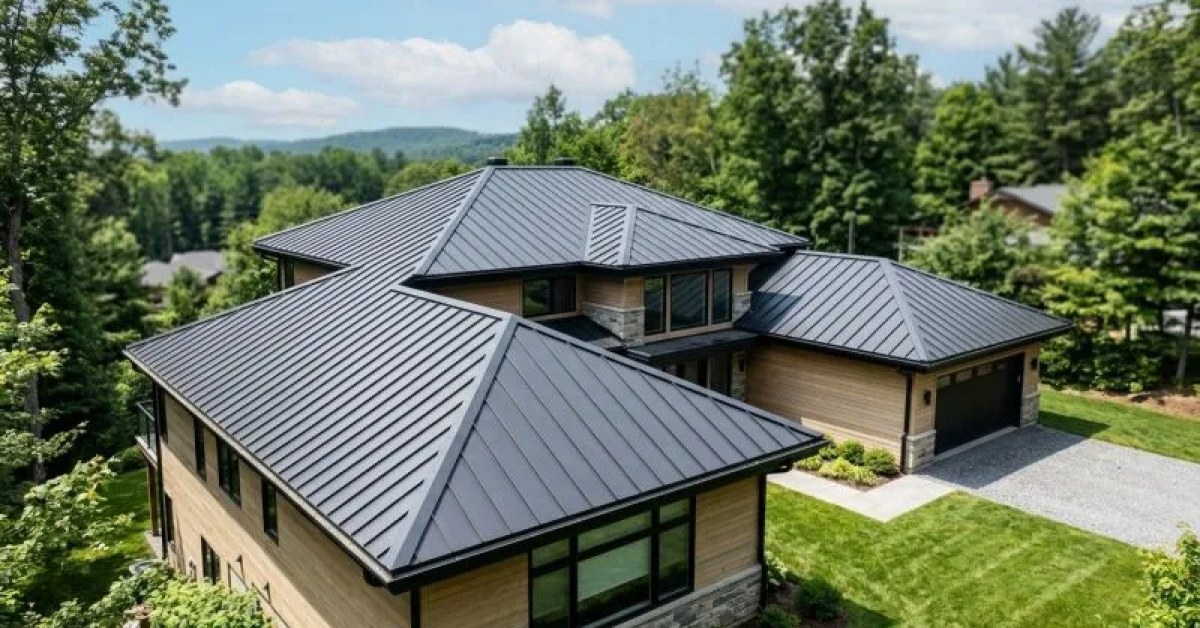 Metal roof installation on a residential home in Scranton, PA