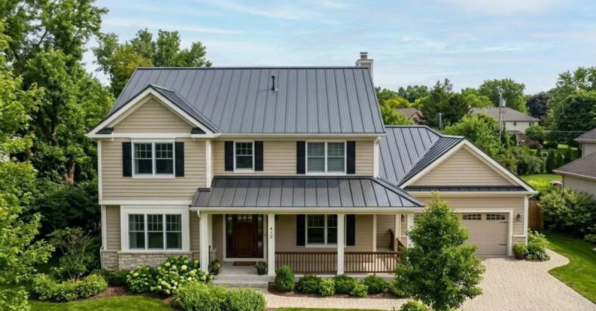 Residential metal roof being evaluated for replacement in Scranton, PA