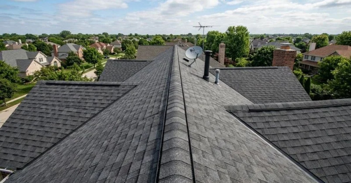 Professional roof inspection at a residential home